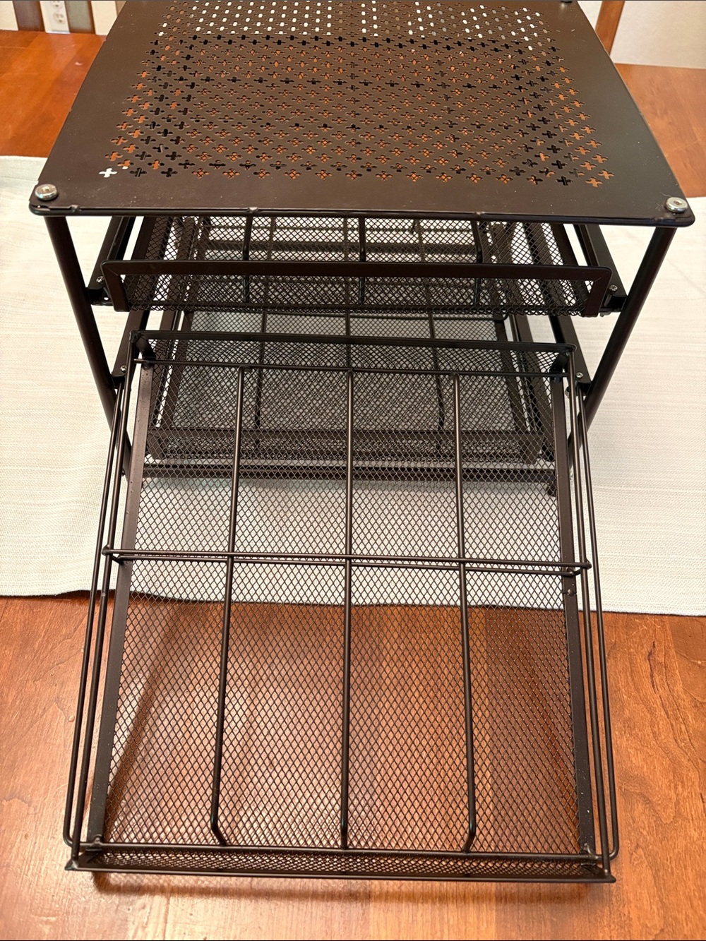 Metal Mesh 3-Drawer spice organizer- Dark Brown - Picture 2 of 4